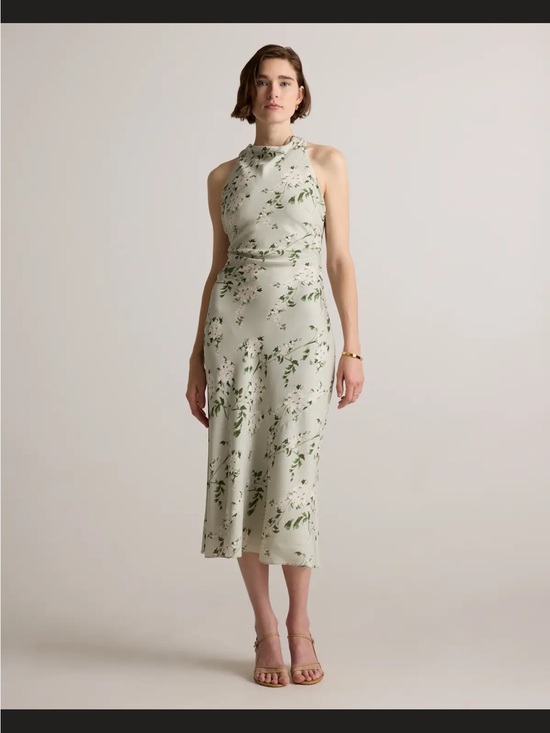 Quince Dresses & Skirts - Quince Sage Green Floral Halter Midi Dress